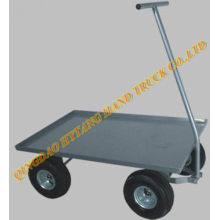 Steel garden cart with pneumatic wheel