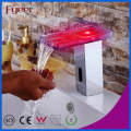 Fyeer Glass Spout Waterfall Automatic Sensor Faucet with LED Light