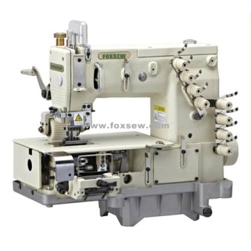 4-Nadel-Flachbett-Doppelkettenstichnähmaschine mit Dosiergerät