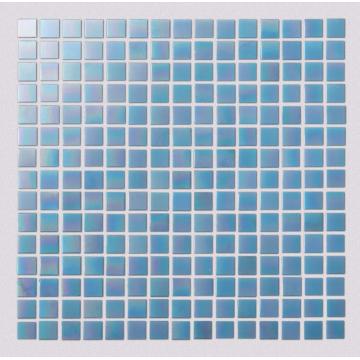 Light Blue Watercolor Glass Mosaic Tiles For Toilets