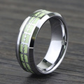 Cross Inlay Glow in The Dark Tungsten Ring