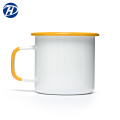 Wholesale custom logo printed steel metal enamel mug