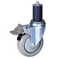 4 inch PU wheel expandable stem caster