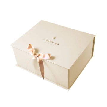 Magnetic Paper Folding Box with Ribbon Closure