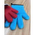 Short Oven Silicone Rubber Gloves with Cotton liner