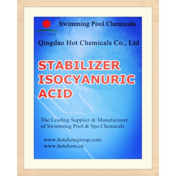 98,5% stabilisé au chlore Ica (stabilisant acide isocyanurique)
