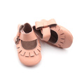 Belle robe de fille pour enfants, chaussures en cuir à semelle souple