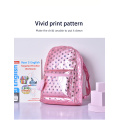 Nombre de la escuela Bolso de la escuela Pink Shopping Sequin College Fashion Bag Travel Sheinking School Sports Sequin mochila con Pompom