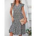 New Style V-neck dress Floral dress