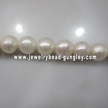 forma redonda de color blanco 9mm para la joyería de perlas de agua dulce