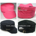 Black and red fitted cotton customized military cap