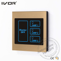 Ivor Smart Home Touch Screen interruptor de interruptor de interruptor de luz com controle mestre / controle remoto