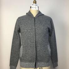 Men's Hoodie Fleece-lined Knitted Sweater