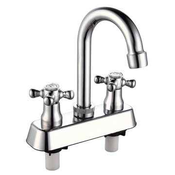 Faucet de plástico ABS com duas alças na superfície cromada