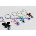 Glittering and translucent  butterfly evil eye key chain factory wholesale