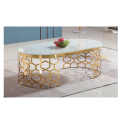 Gold Stainless Steel Marble Top Luxury Coffee Table