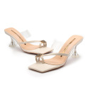 2021 crystal with high heel transparent strap sandals