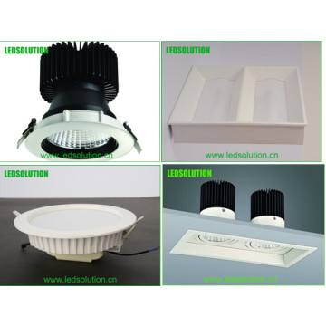 Square COB LED Downlight 30W, Dimmable LED Down Light