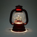 8"H  Battery Operated Led Lantern Snow Globe