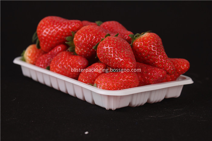 white color Strawberry tray 