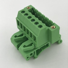 straight Pluggable Din rail terminal block with flanges
