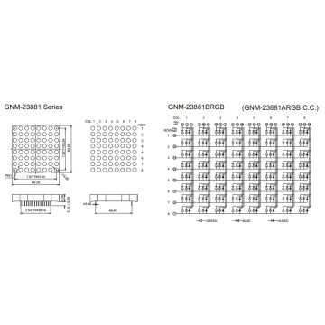 2.3 Zoll Höhe 5.0mm DOT Vollfarbige DOT Matrix (GNM-23881Axx-Bxx)