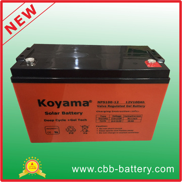 12V 100ah 3kw PV System Deep Cycle Gel Battery Nps100-12