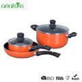 Orange Pressed Nonstick Bakelite Cookware Set