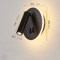 3+8W Rounded Square Aluminum Reading Spot Wall Lamp