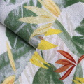 Small fresh plant printed linen / cotton fabric