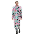 Hooded adult long raincoat camouflage style polyester