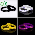 Newest Promotional Embossed Popular Pink Silicone Bracelets