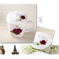 Taza de té de porcelana con impresión de flores para regalos