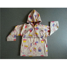 Cartoon Design PU Coating Rain Jacket for Childrens