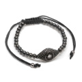 Mens Evil Eye Micro Diamonds Agate Beads Bracelets