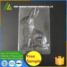 Großes Plastik Kaninchen Schokolade PET Paket Tablett