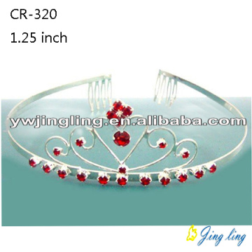 Coroa de Rhinestone Vermelho Tiara Pequena 2018