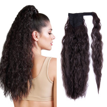 Alileader Hot Sale 22inch Mais Wellenverteidiger 120g Magic Tape Wrap um Clip in Haareponytail für Mädchen