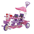 Vente en gros Santa Cartoon Head Deux sièges tricycle bébé pour jumeaux (SNTR9020)