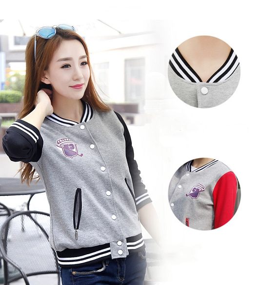 Womens Custom Cute Trendy Embroidery Design Varsity Jacket