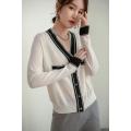 New striped cardigan for women's V-neck cardigan