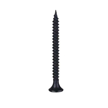 Black-plated cross countersunk carbon steel drywall screw