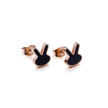 Boucles d&#39;oreilles mignonnes en acier inoxydable de mode chirurgicale