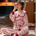 Women Cute Long-sleeved Cotton Nightwear Pajamas Set