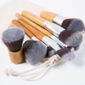 11 PCS Professional Wood Foundation Brosses Kabuki Makeup Brushes