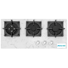 Panel Cooking White With A Marble Pattern Hob