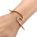 Rose gold womens ocean wave cuff bracelet