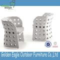 Outdoor garden rattan pote de alumínio em alumínio conjunto de almofadas