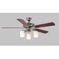 52 inch Brushed Nickel Ceiling Fan with Light
