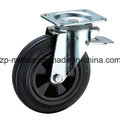 6 Inch Plastic Trash Can Rubber Caster Wheel with Brake